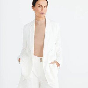 NEW |‎ Brave + True Elevate Linen Blend Jacket Blazer White Large